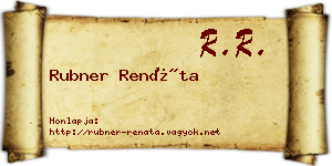 Rubner Renáta névjegykártya